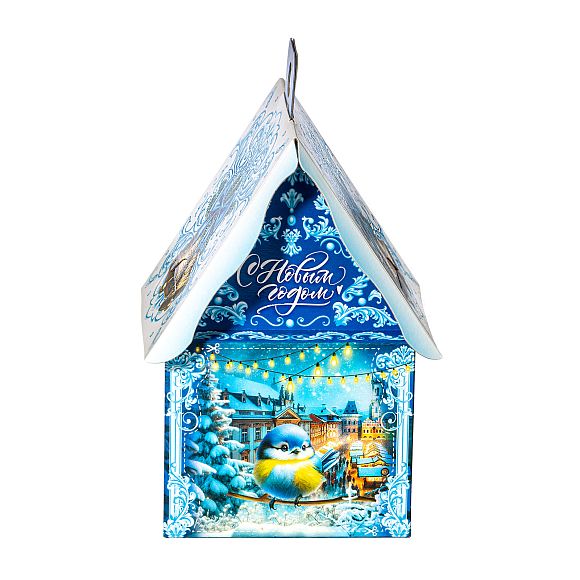Сладкий новогодний подарок Праздничный набор конфет «Домик синичек»